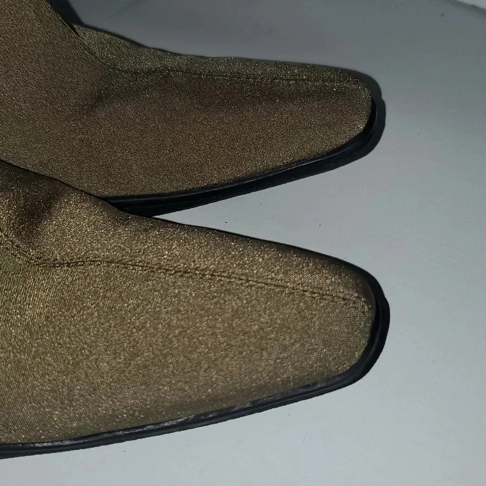 Apostrophe Womens Ankle Boot Heels Size 10M Beige Fabric Pointed Toe 'Naomi' - Picture 2 of 15